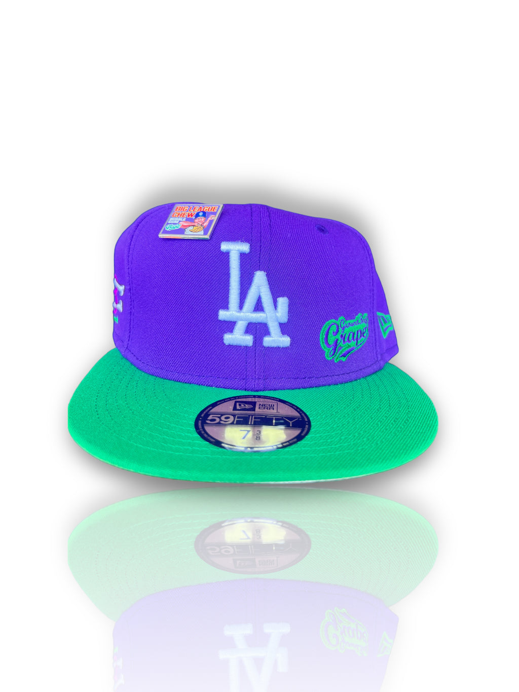 Los Angeles Dodgers New Era MLB x Big League Chew Ground Ball Grape Flavor Pack 59FIFTY Fitted Hat - Purple/Green