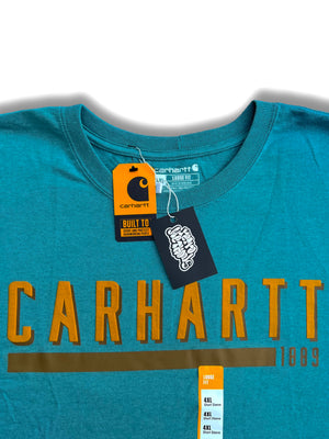 CARHARTT MEN'S BIG & TALL 4XL BLUE T-SHIRT LOOSE FIT HEAVYWEIGHT SHORT SLEEVE