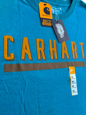 CARHARTT MEN'S BIG & TALL 4XL BLUE T-SHIRT LOOSE FIT HEAVYWEIGHT SHORT SLEEVE