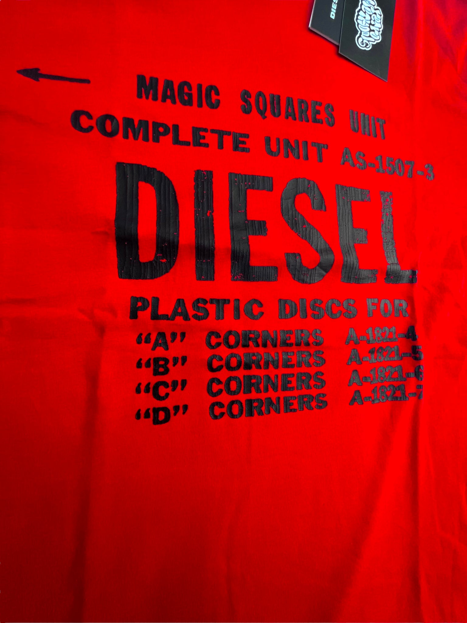 Diesel Men's T-Diego-B6 T-Shirt Logo Accent Short Sleeve Red