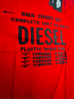 Diesel Men's T-Diego-B6 T-Shirt Logo Accent Short Sleeve Red