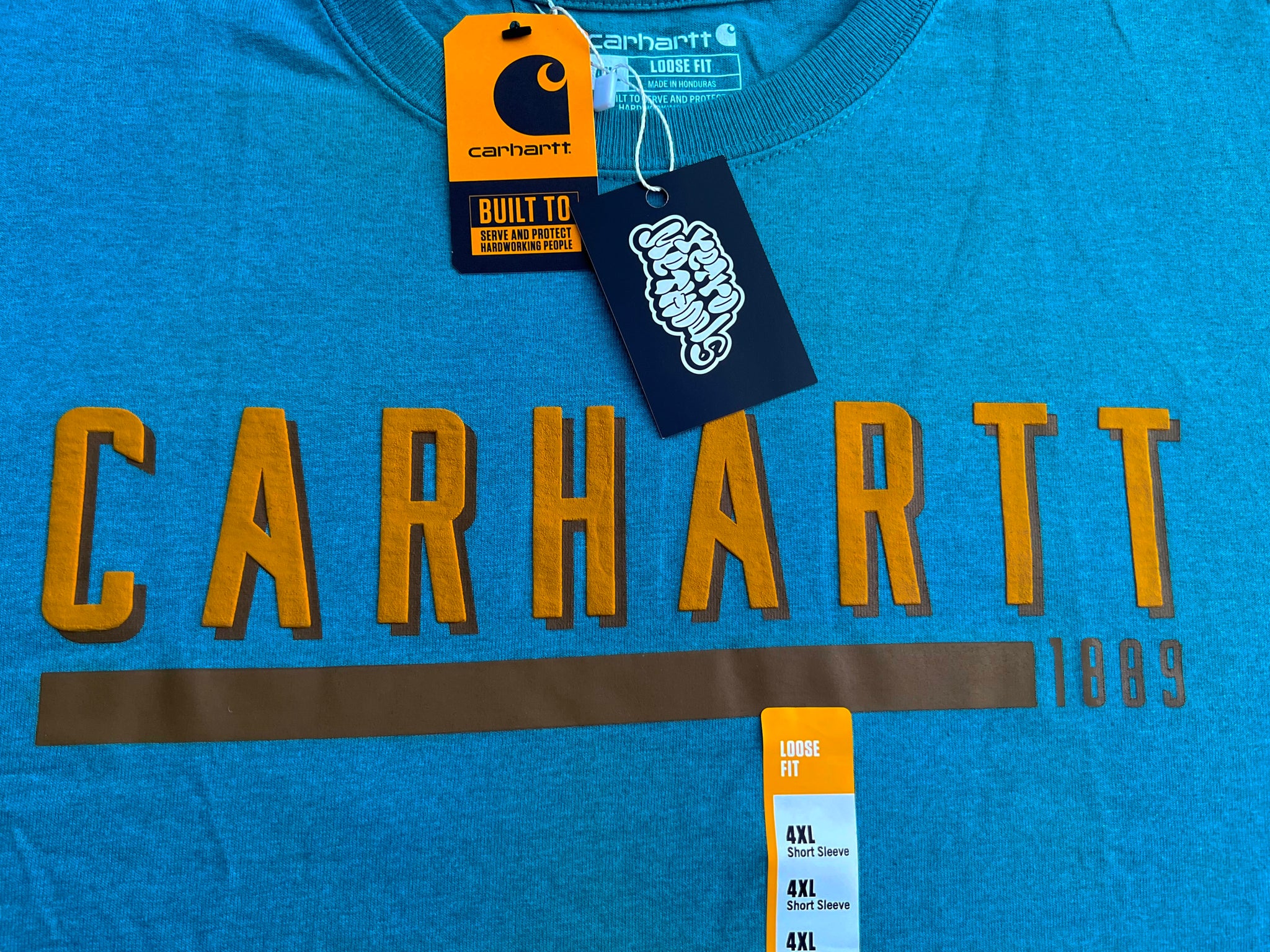 CARHARTT MEN'S BIG & TALL 4XL BLUE T-SHIRT LOOSE FIT HEAVYWEIGHT SHORT SLEEVE