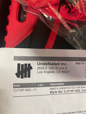 Nike Air Max x Undefeated 90 (Black Solar Red)